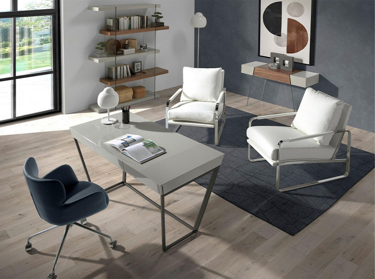 REGAL Regal aus Walnussholz und Glas 140/33/180 cm - Walnussfarben/Grau, Holz (140/180/33cm) - ANGEL CERDA