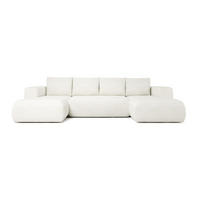 ECKSOFA LAMBI U, Wohnlandschaft U Form mit +3 Sitzen, Grau - Lambi 12 - Grau, Textil (340/89/114cm) - Moderno Meble