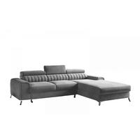 ECKSOFA mit Schlaffunktion und Bettkasten - Chromfarben/Dunkelgrau, Textil/Metall (205/278cm) - Eltap