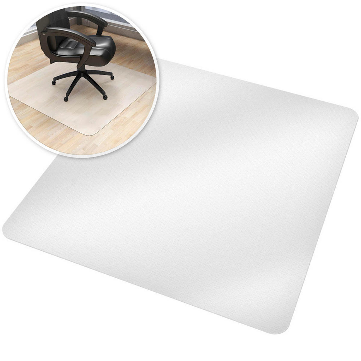BODENSCHUTZMATTE ,für Hartböden,weiß - Weiß, Kunststoff (120/120cm) - tectake