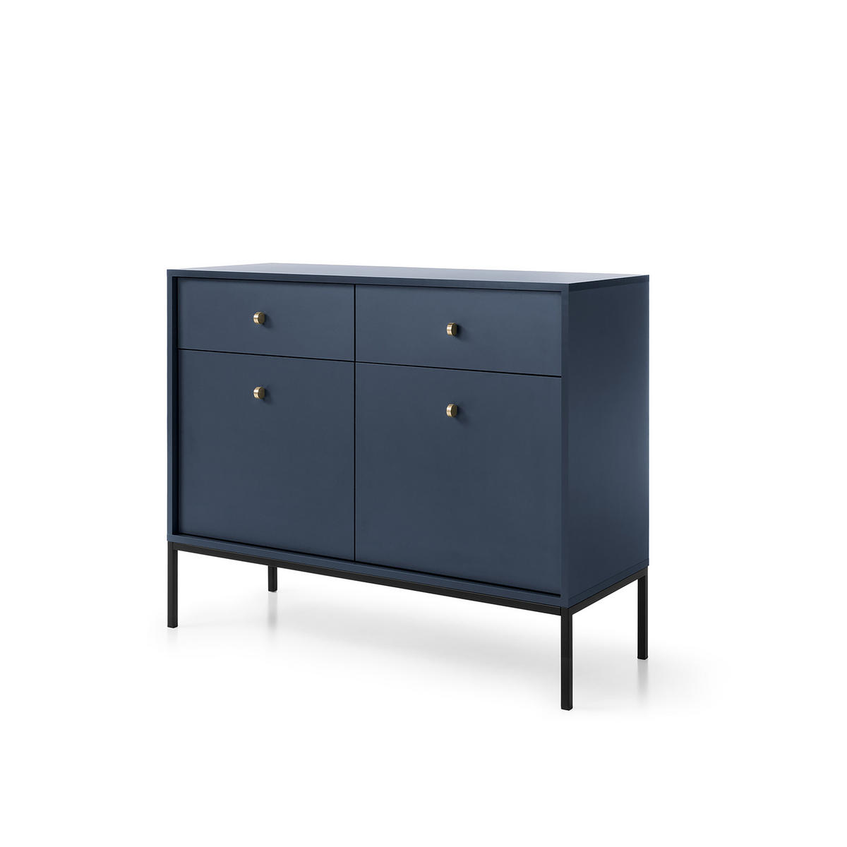 KOMMODE MONDO 104/83/39 cm mit 2 Schubladen 2 Türen Blau - Blau, Holzwerkstoff (104/83/39cm) - MASSENO