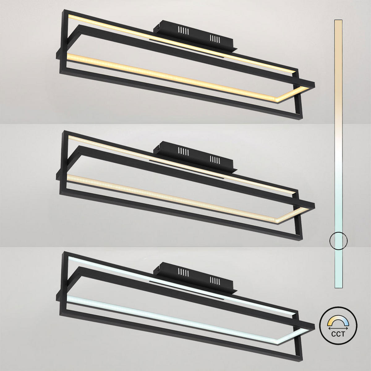 LED DECKENLEUCHTE FLIPS Schwarz Metall - Schwarz, Metall (82/18/21.5cm) - Globo Lighting