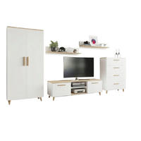 WOHNWAND NORD 2 Weiß-Artisan Eiche 5-teilig - Multicolor, Holzwerkstoff (150/47/40cm) - Matkam Möbel