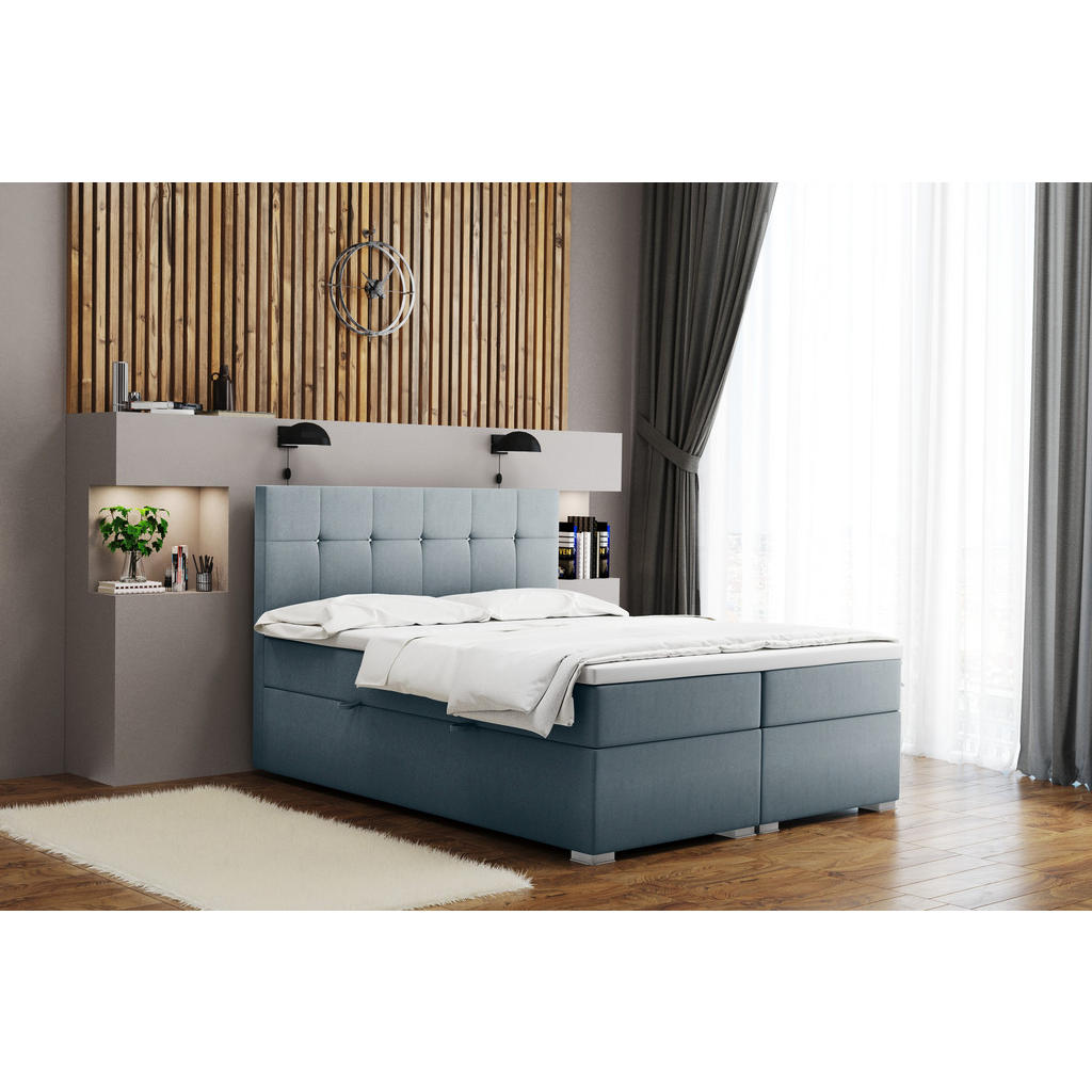 Thumbnail - Kaiser Möbel Boxbett, Hellgrau, Holz, H3, Höhe ca. 20 cm, einzeln stellbar, 180x200 cm, Reach, Schlafzimmer, Betten, Box...