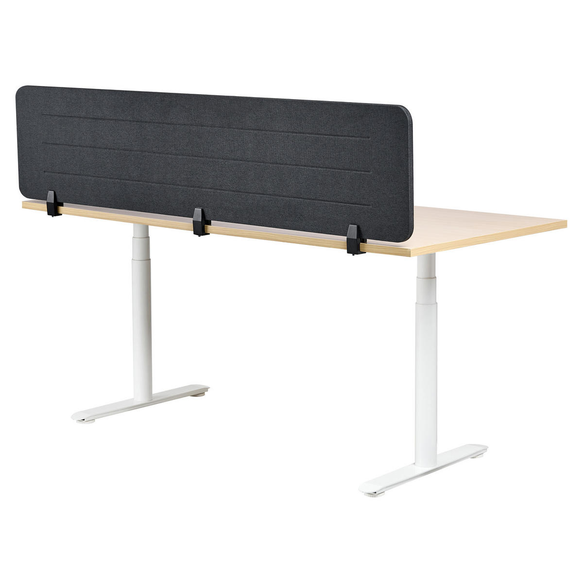 DĚLICÍ STĚNA NA STŮL 180/40 cm Tmavě šedá Ziggy - tmavě šedá, textil (180/40/2cm) - Beliani
