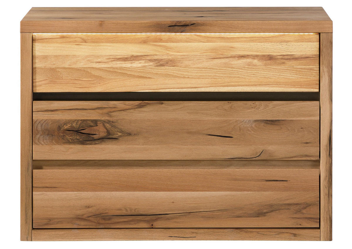 KOMMODE Wild-/Zerreiche 105x45x75 natur geölt MONTREUX LUX #133 - Braun, Holz (105/75/45cm) - Massivmoebel24