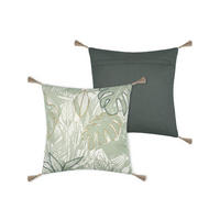 DEKOKISSEN mit Fransen Botanys 40/40/5 cm - Grün, Naturmaterialen (40/40cm) - STOF