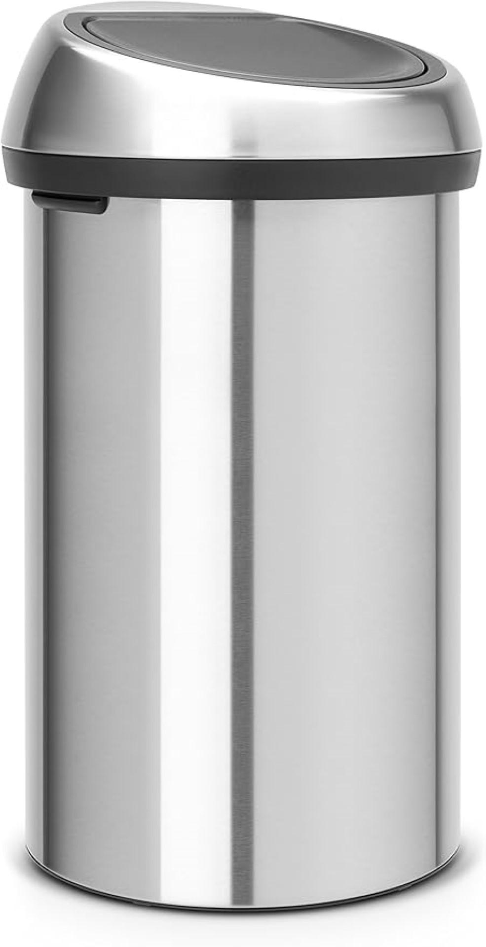 MÜLLEIMER Mit Soft Touch Öffnung 60 Liter 71 x 40 x 40 cm Metall Matt Edelstahl - Grau, Metall (40/71/40cm) - PROREGAL