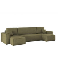 ECKSOFA Mit Schlaffunktion Und Bettkasten BEST Dicker Cord Poso Olive - Olivgrün, Holz/Textil (312/142cm) - Kaiser Möbel