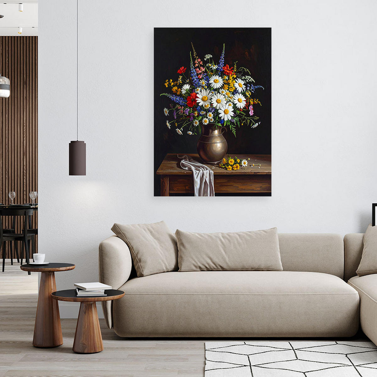 LEINWANDBILD Blumen 40x60cm - Multicolor, Textil (40/60cm) - Feeby