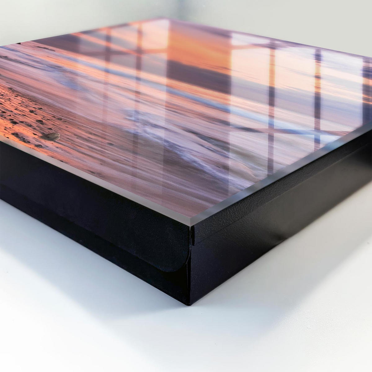 SCHLÜSSELBOX Schwarz 30x30 cm- Türöffnung nach rechts - Sonnenuntergang - Pink, Metall (30/30/5cm) - TULUP
