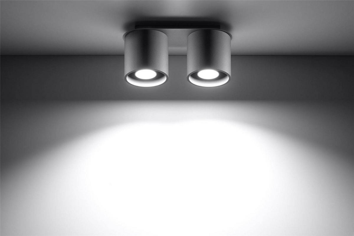 DECKENLEUCHTE Aluminium Grau 2-flammig - Grau, Metall (26/10/12cm) - Sollux Lighting