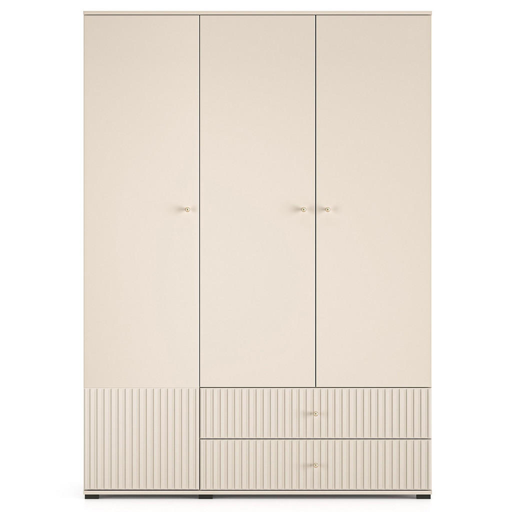 Thumbnail - Konsimo® Kleiderschrank, Creme, Holzwerkstoff, 150x210x55 cm, Hergestellt in Europa, Schlafzimmer, Kleiderschränke, Dreh...