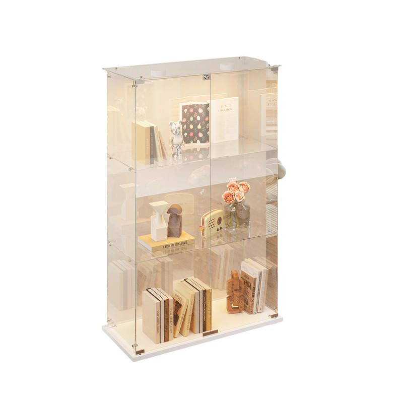 VITRINE Modern für Sammlungen, Modelle & Dekorationen - Weiß, Glas (35/123.3/78.5cm) - SHOPENTRA