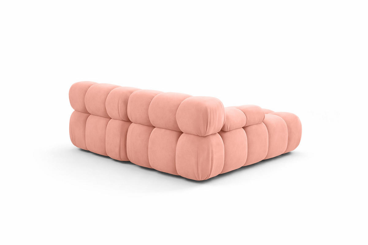 CHAISELONGUE Modular, Bouclé-Stoff Abriamo, Ecru, Rechts, Selia - Ecru/Rosa, Holz (190/160cm) - Kaiser Möbel