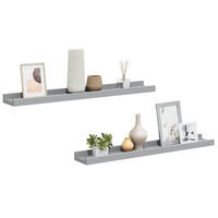 BILDERLEISTEN 2Er Set Grau 60/9/3 Cm Mdf - Grau, Holzwerkstoff (9/3/60cm) - vidaXL
