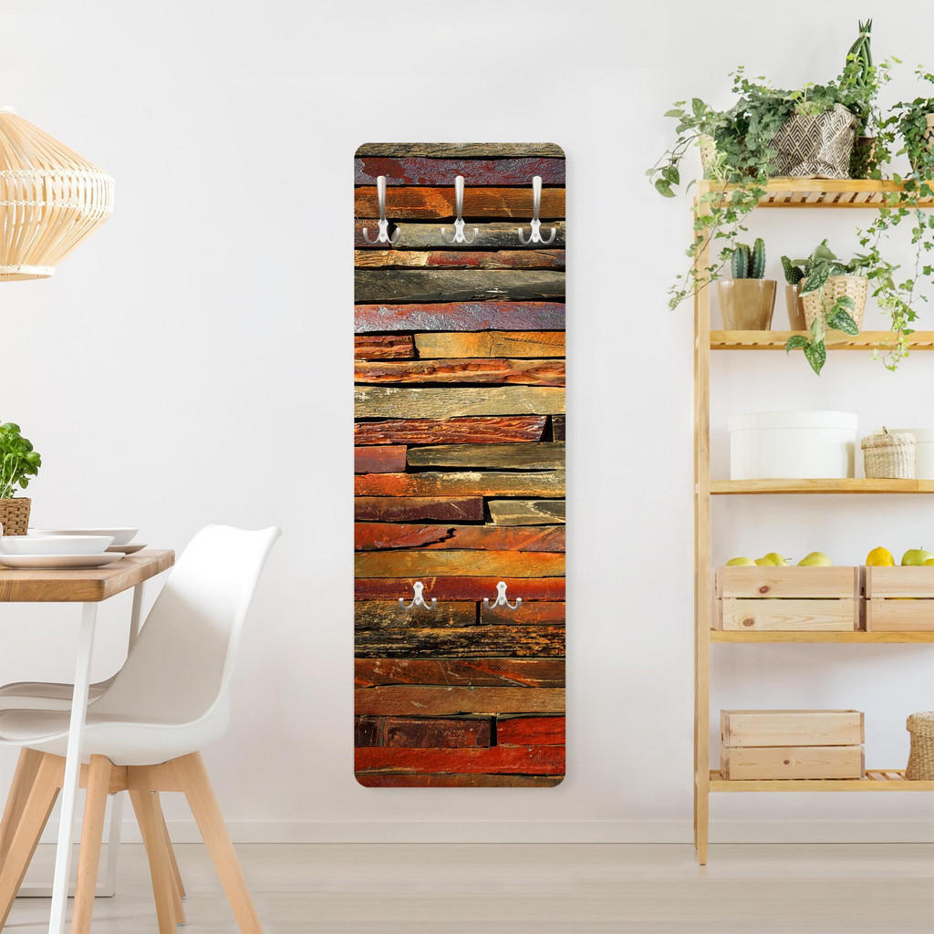 Thumbnail - Bilderwelten Wandgarderobe, Braun, Holzwerkstoff, Holz Optik, Rechteckig, 34x105x1.6 cm, Garderobe, Garderobenleisten & ...