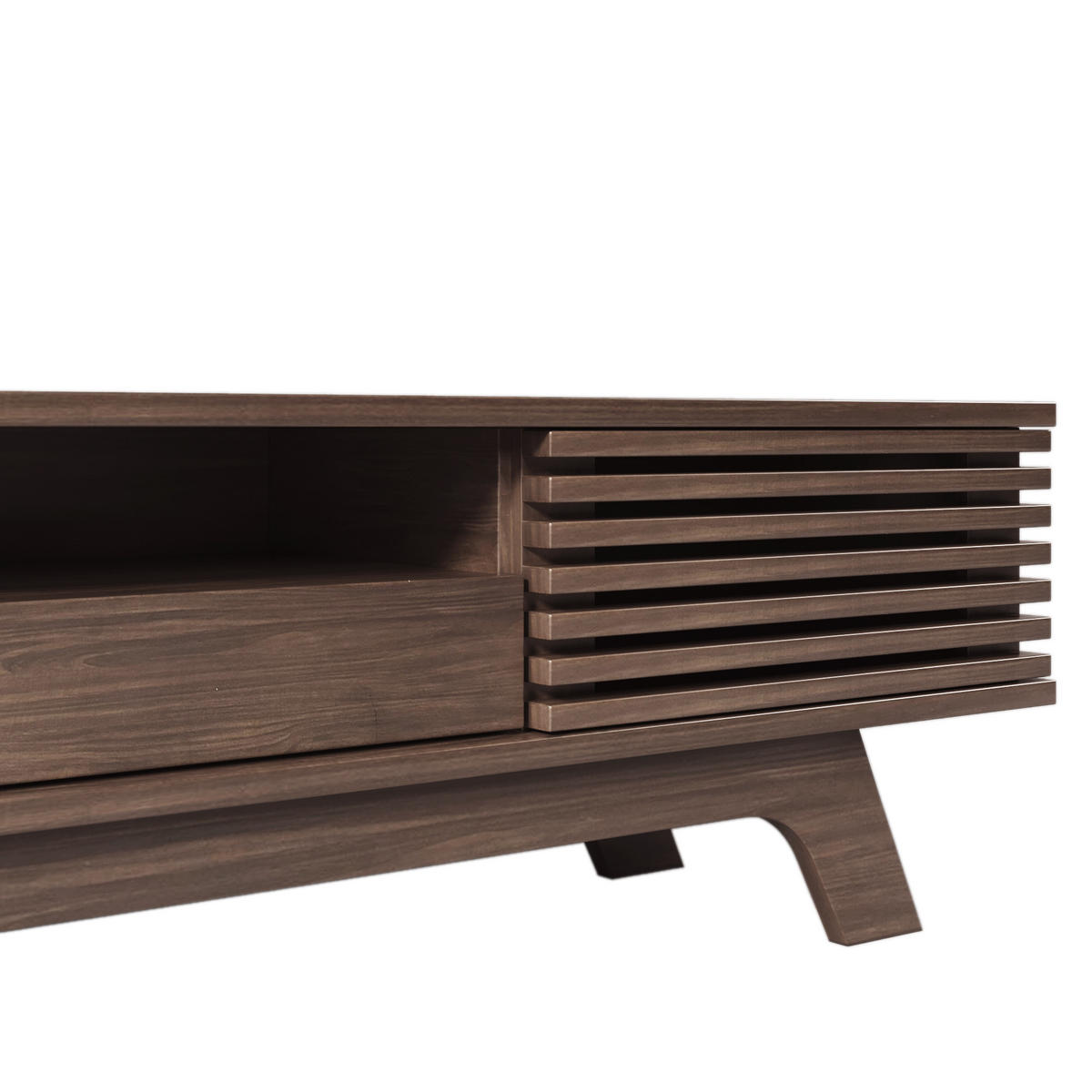 TV-ELEMENT 150/35/44 cm Vintage Holzoptik mit Schublade und 2 Türen - Nussbaumfarben, Holzwerkstoff (35/44/150cm) - Korfee