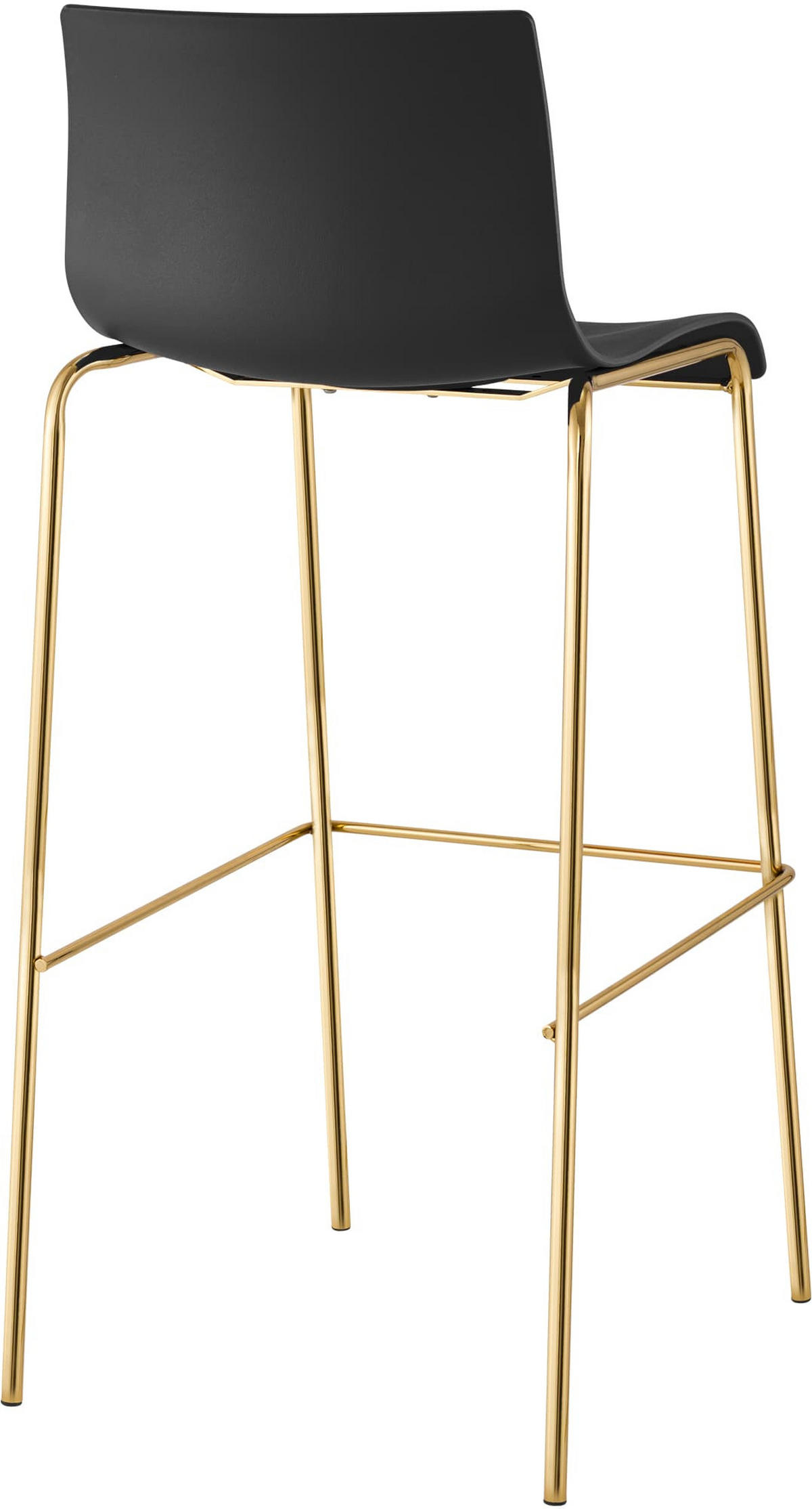 BARHOCKER 2er Set Kunststoff Schwarz - Goldfarben/Schwarz, Kunststoff/Metall (43/100/48cm) - CLP