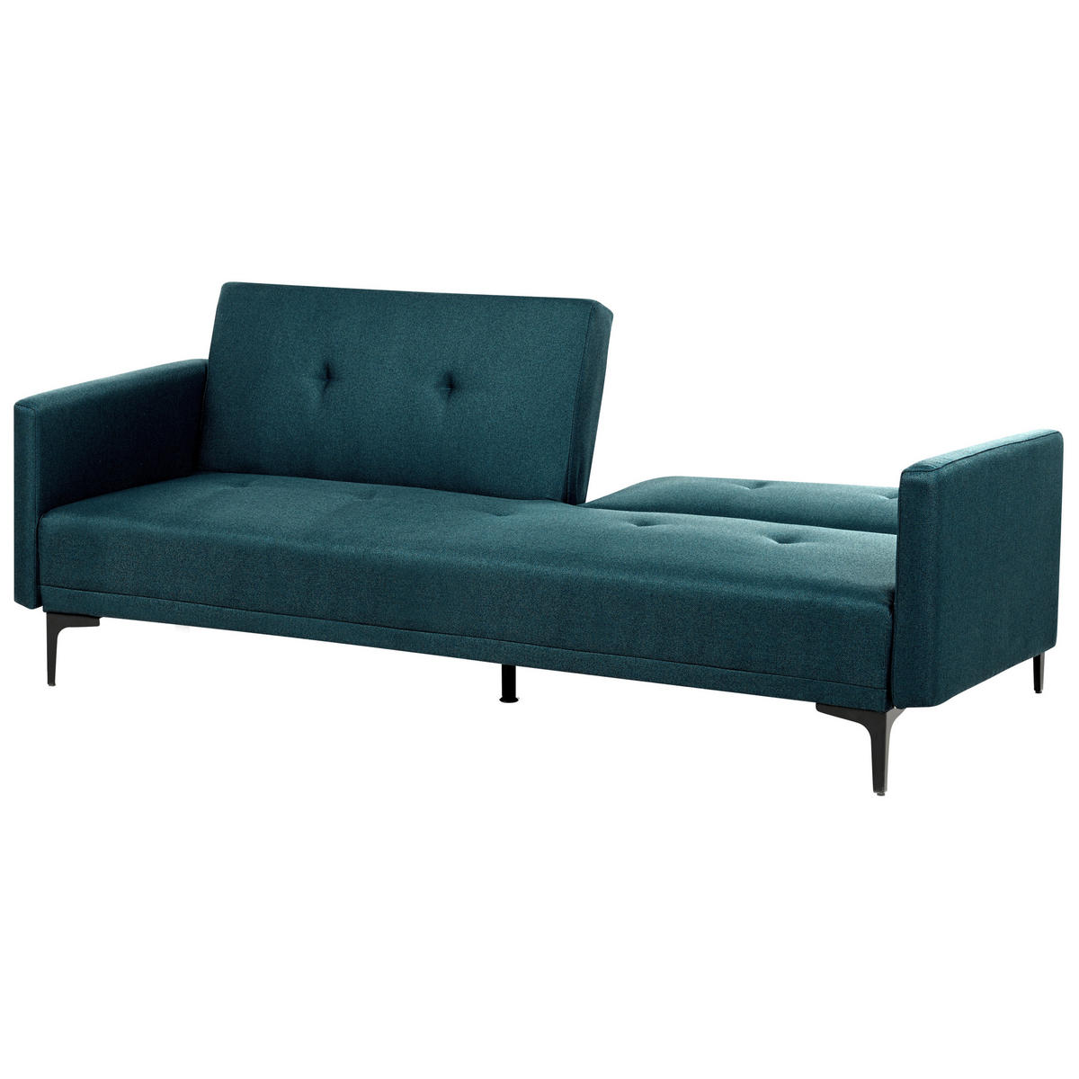 3-SITZER-SCHLAFSOFA seeblau/schwarz Lucan - Blau/Schwarz, Textil (191/75/91cm) - Beliani