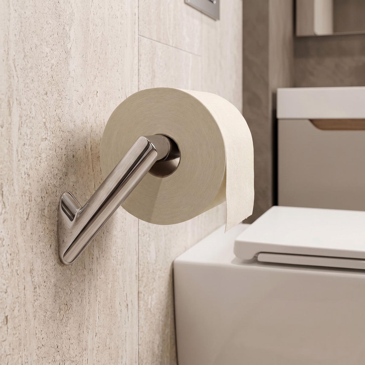HALTER Für Toilettenpapier Rea Will Chrome - Chromfarben, Metall (14.5/8.5/8cm) - REA