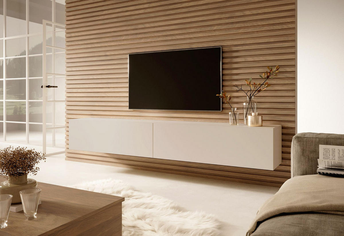 TV-HÄNGEBOARD Bisira Graubeige 200 cm - Greige, Holzwerkstoff (200/30/31.6cm) - Selsey
