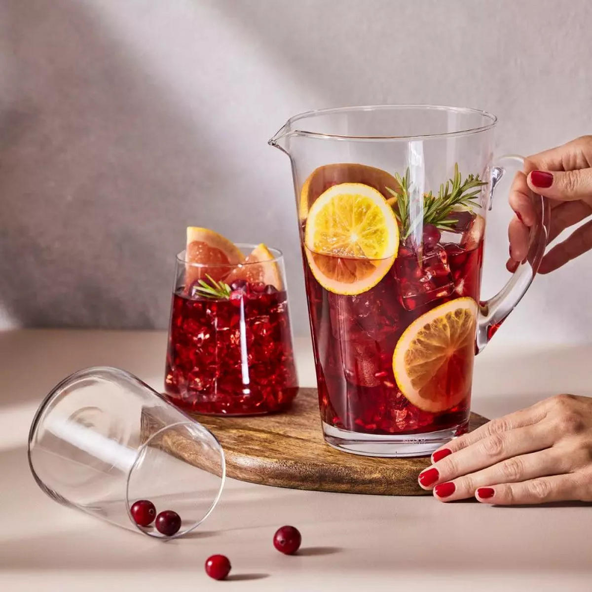 WASSERKRUG, 1 Stk., 1000 ml, Handgemacht - Transparent, Glas (1L) - Krosno Glass