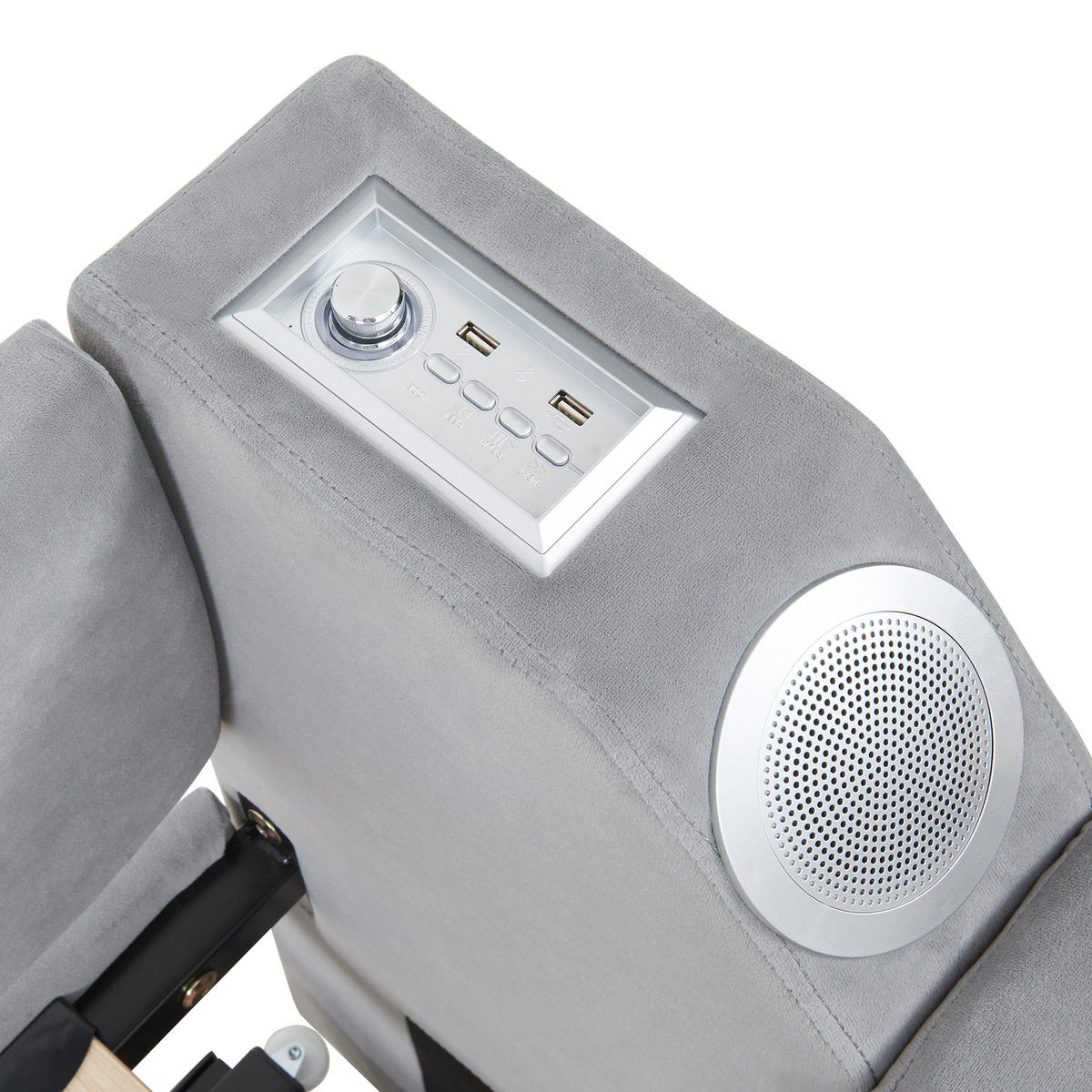 POLSTERBETT 90/180X190 cm Mit USB-Ladeanschluss in Samtstoff，Hellgrau - Hellgrau, Textil (90/190cm) - KOMHTOM