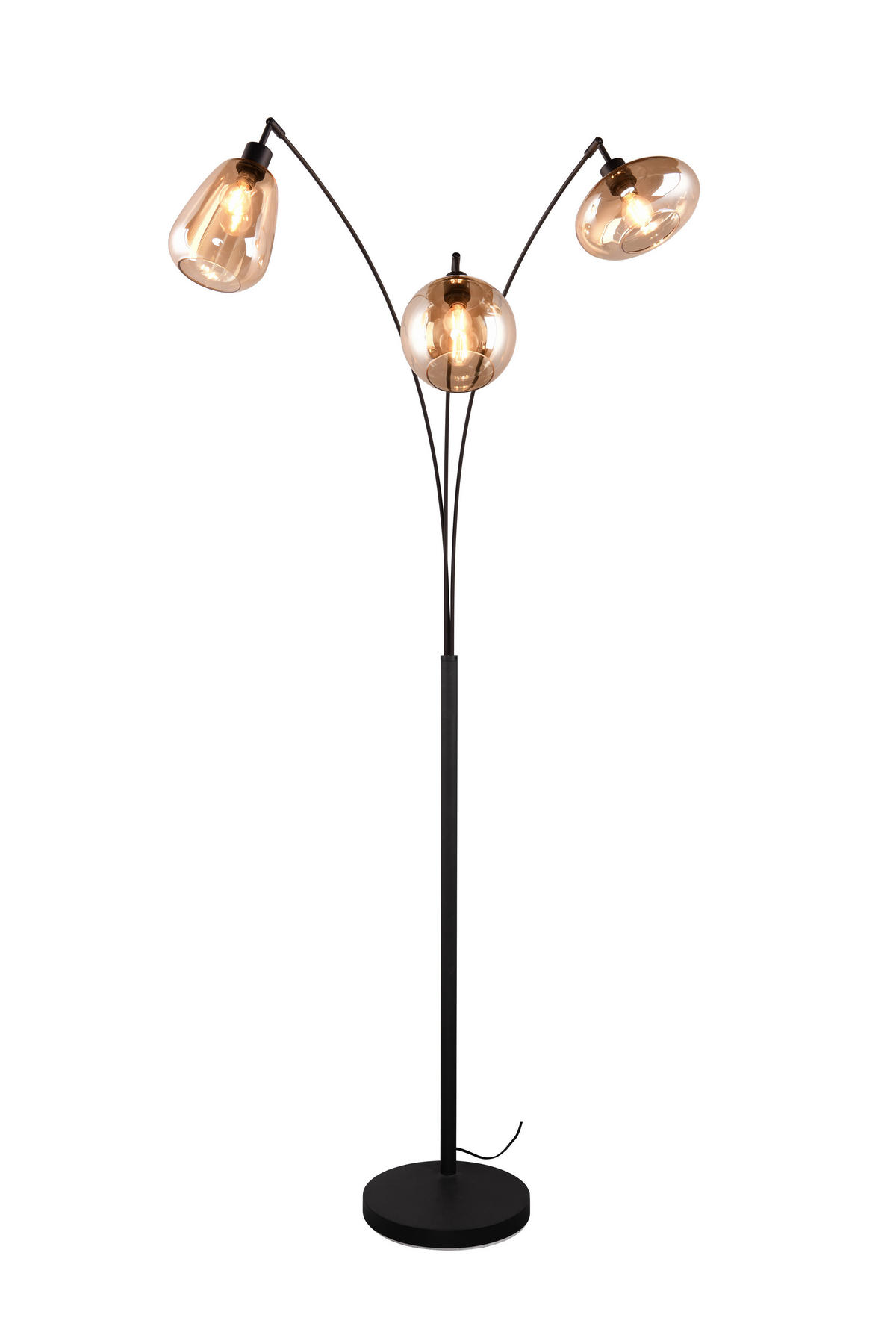 STEHLAMPE LUMINA - Schwarz - 0/0/200 cm - Schwarz, Metall (71.5/71.5/200cm) - Trio Leuchten