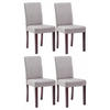 STUHL 4er Set Stoff Hellgrau - Hellgrau/Cappuccino, Holz/Textil (41/91/47cm) - CLP