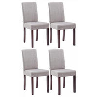 STUHL 4er Set Stoff Hellgrau - Hellgrau/Cappuccino, Holz/Textil (41/91/47cm) - CLP