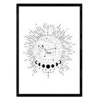 POSTER Sternzeichen Krebs A4 Schwarzer Rahmen - Schwarz, Papier (29.7/5/21cm) - Nacnic