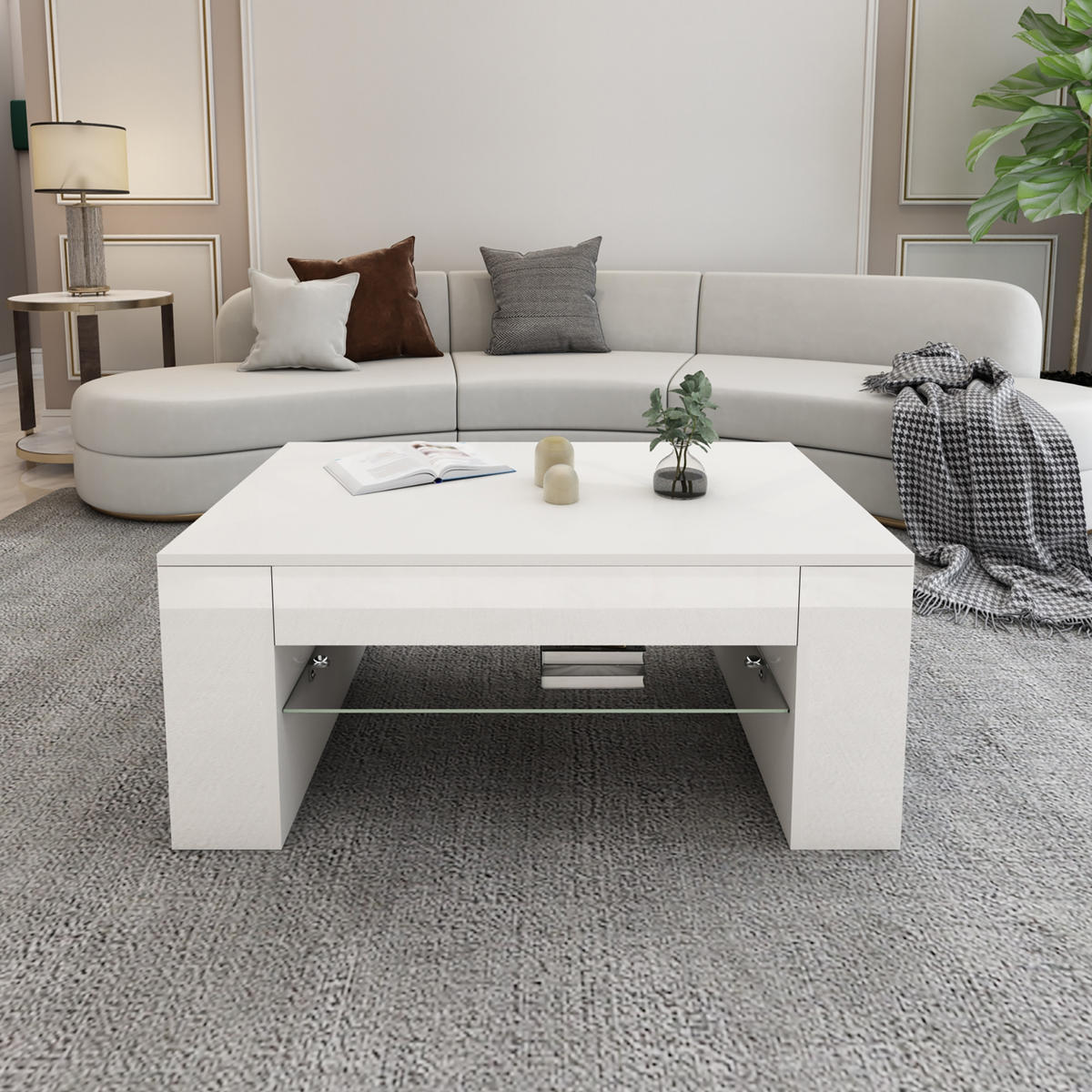 COUCHTISCH rechteckig Weiß 100/42/60 cm - Weiß, Holzwerkstoff (60/42/100cm) - ML-DESIGN