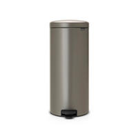 MÜLLEIMER klassisch Mit Soft Verschluss 30 Liter 67,9 x 29,3 x 38 cm Metall Platin - Grau, Metall (29.3/67.9/38cm) - PROREGAL