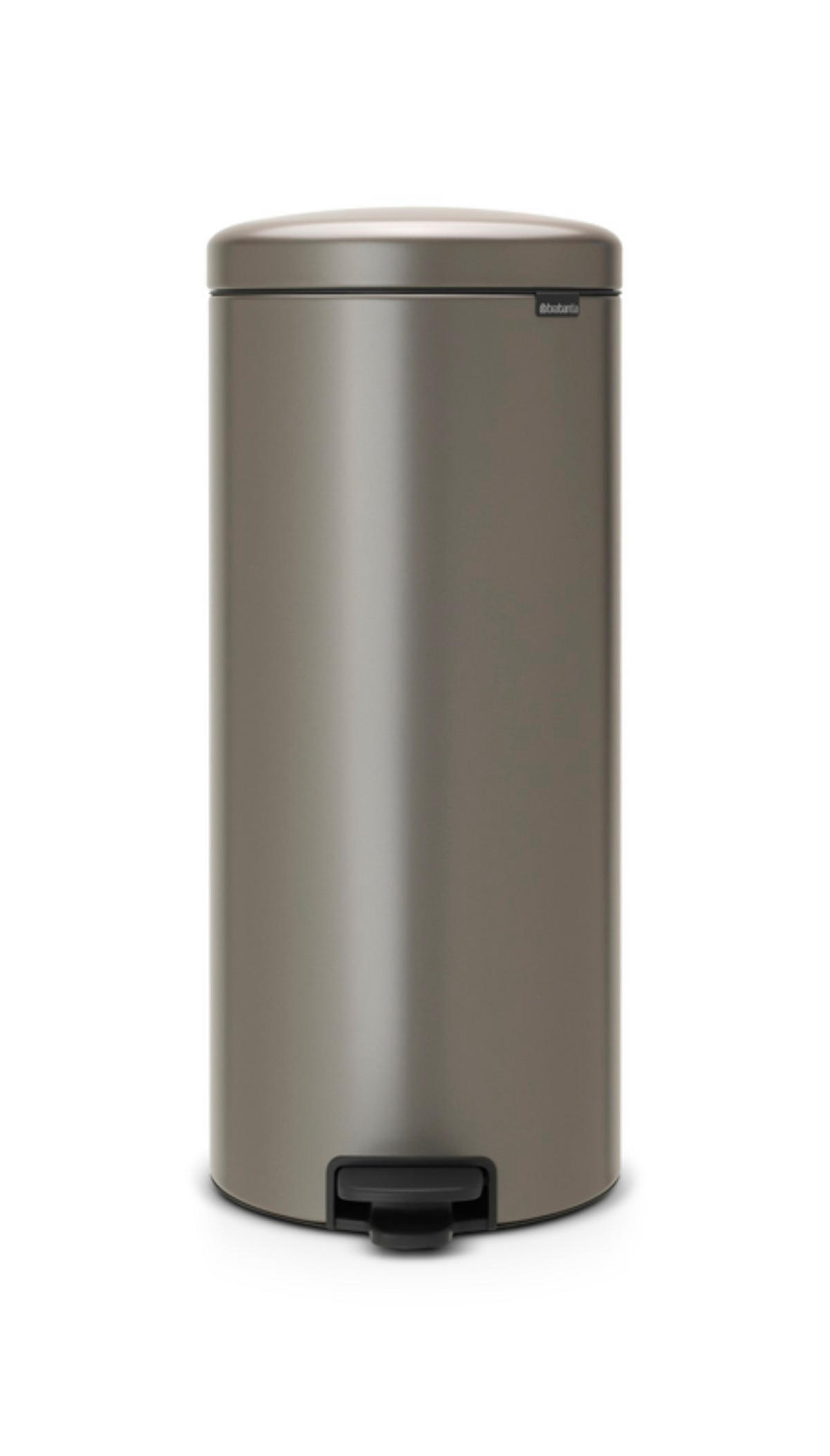 MÜLLEIMER klassisch Mit Soft Verschluss 30 Liter 67,9 x 29,3 x 38 cm Metall Platin - Grau, Metall (29.3/67.9/38cm) - PROREGAL