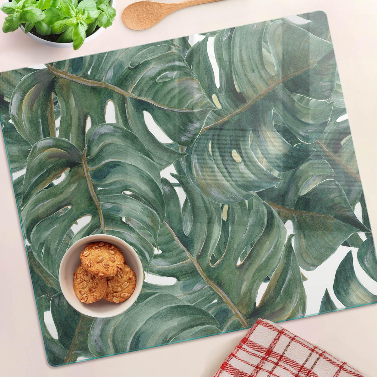 GLASPLATTE 60x52 cm Monster - Grün, Glas (60/0.4/52cm) - TULUP