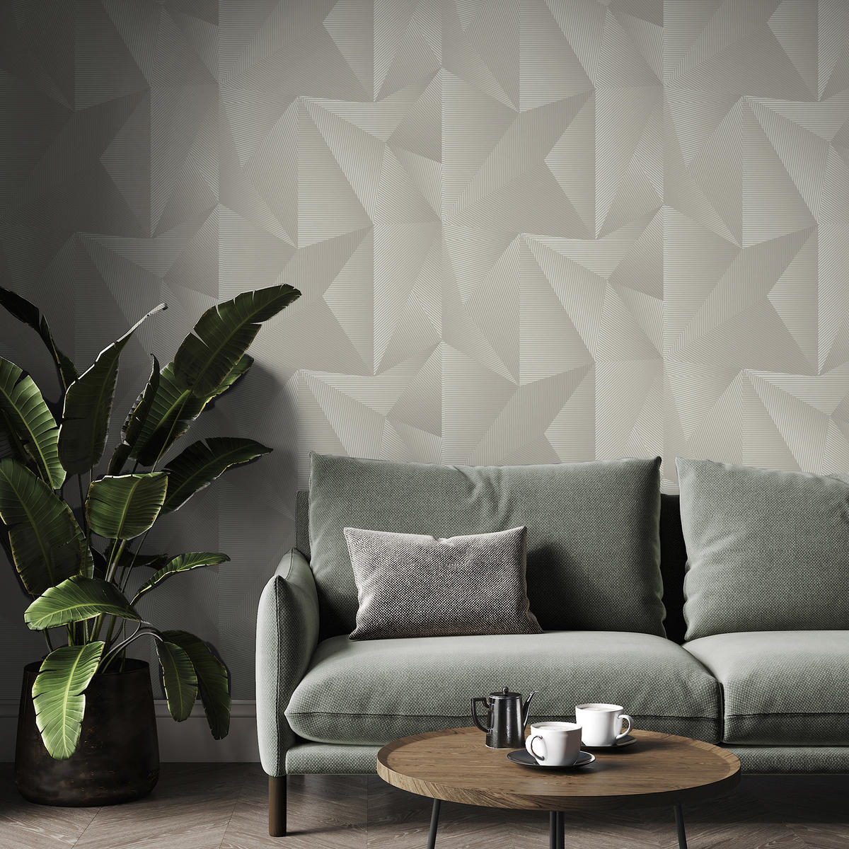 VLIESTAPETE 3D Geometric - Creme, Papier/Kunststoff (52/1000cm) - Superfresco Easy