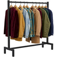 KLEIDERSTÄNDER 120x38x120-schwarz-Metall - Schwarz, Metall (120/120/38cm) - CLP