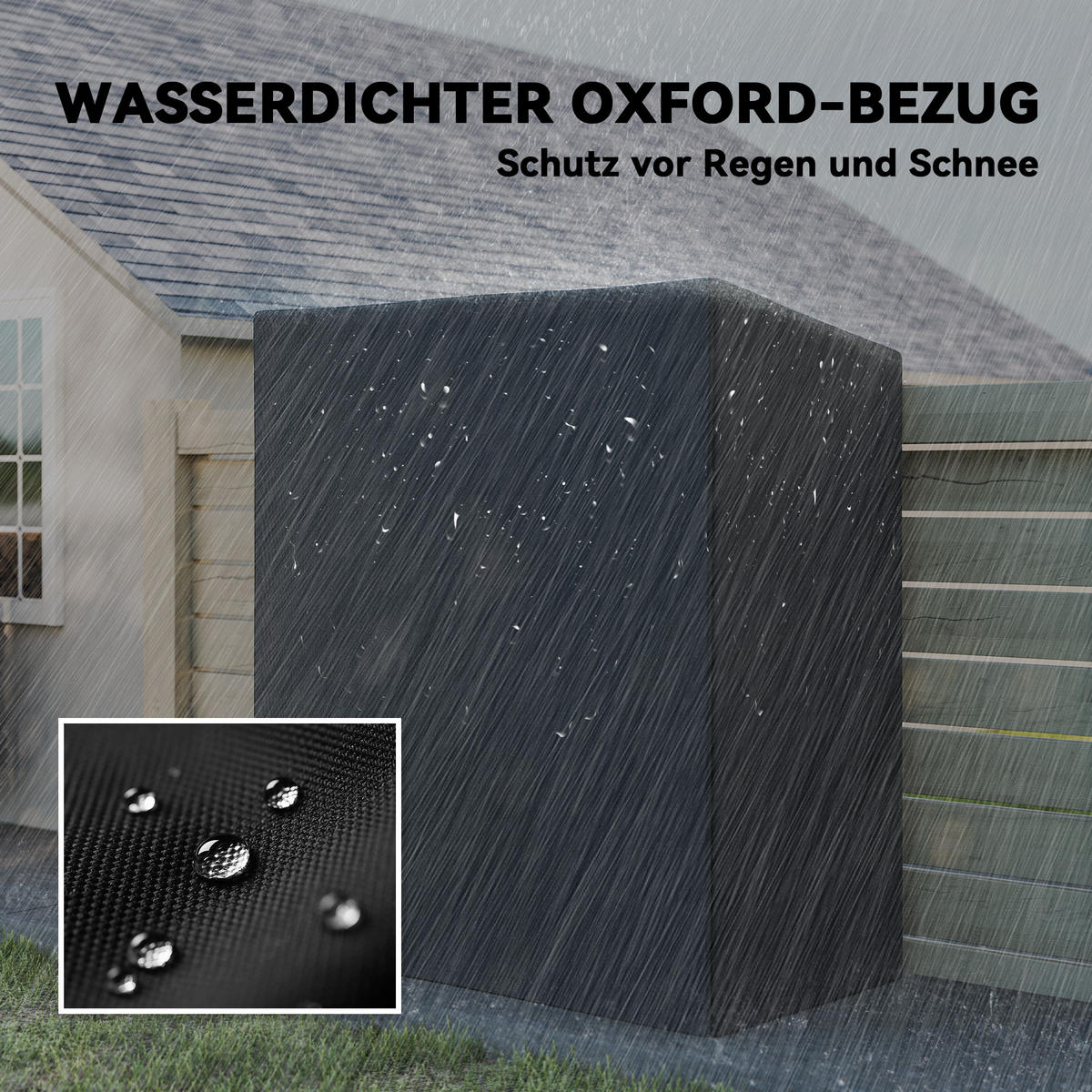 KAMINHOLZREGAL Metall 140 x 70 x 154 cm Aussen Brennholzregal mit Abdeckung - Schwarz, Textil/Metall (70/154/140cm) - Outsunny