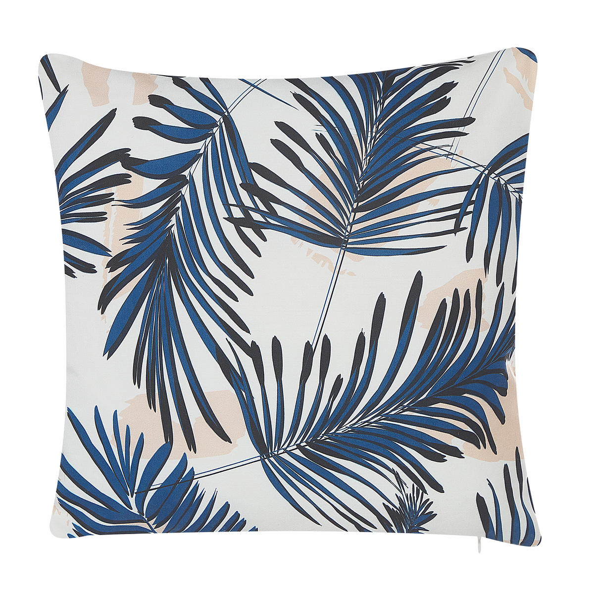 GARTENKISSEN 2er-Set Palmenmotiv blau 45/45 cm Elati - Blau, Textil (45/45cm) - Beliani