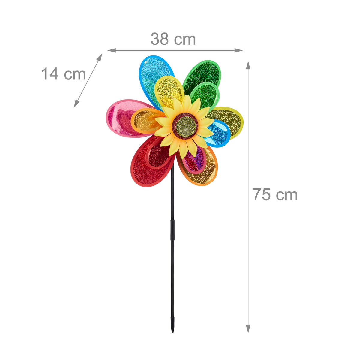 2XWINDRAD - Multicolor, Kunststoff/Metall (14/38/75cm) - Relaxdays