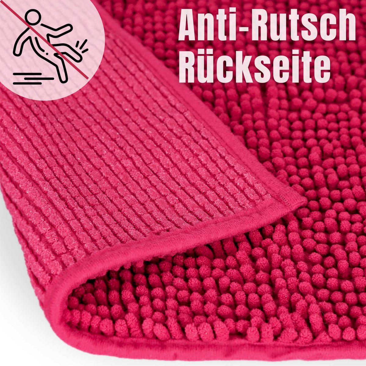 ECKBADEMATTE PARIS - Beere, Textil (100/100cm) - WohnDirect