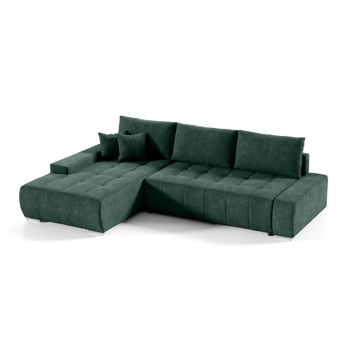 ECKSOFA Jonas 4 Sitzplätze Grün - Grün, Holzwerkstoff (265/185cm) - Petits-meubles