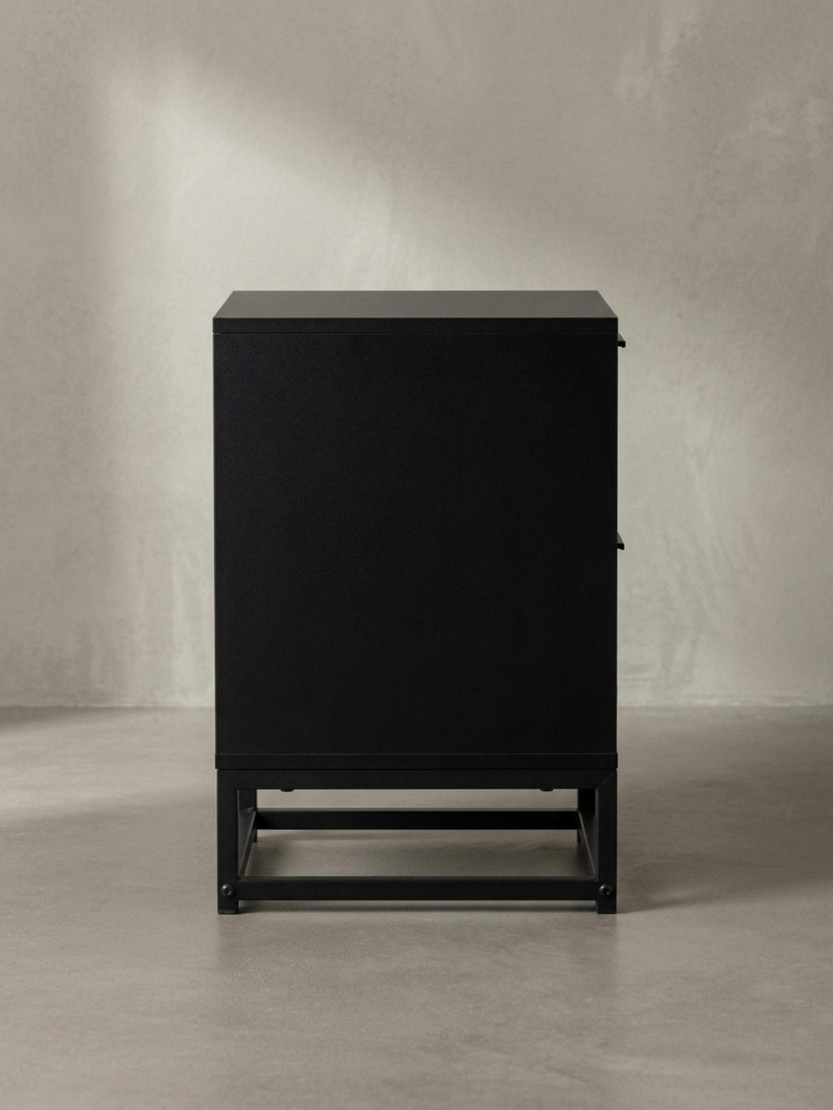 NACHTTISCH – Schwarz/Wiener Geflecht, 45x45x56 cm, Schubladen, zeitlos - Schwarz, Holzwerkstoff/Metall (45/55/45cm) - KADIMA DESIGN