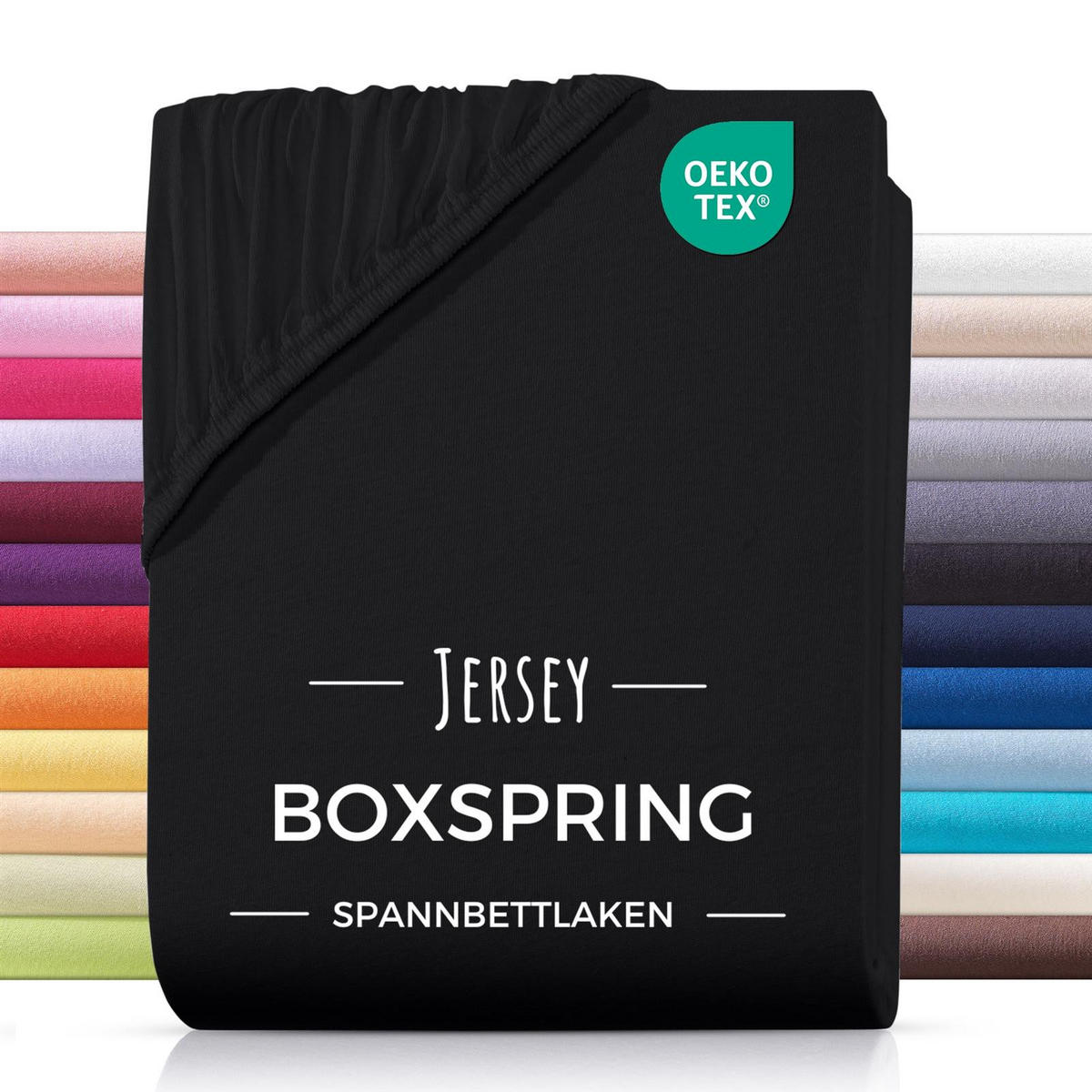 SPANNBETTLAKEN Boxspringbett Jersey 180x200 180x220 200x200 200x200, Wasserbett Bettlaken aus 100% Baumwolle - Schwarz, Textil (200/220cm) - Carpe Sonno