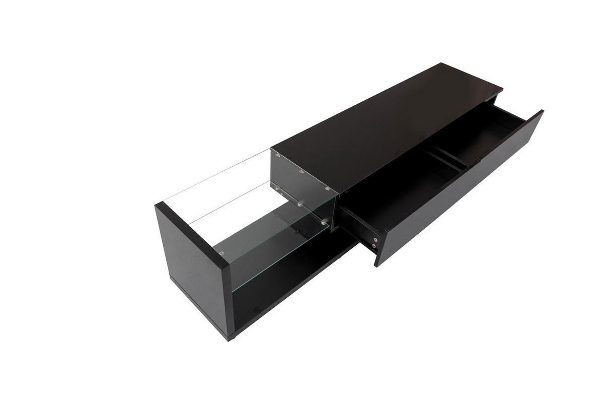 TV-BOARD Schwarz 170/36/38 cm mit LED-Beleuchtung - Schwarz, Holzwerkstoff (170/38/36cm) - PANGIVO