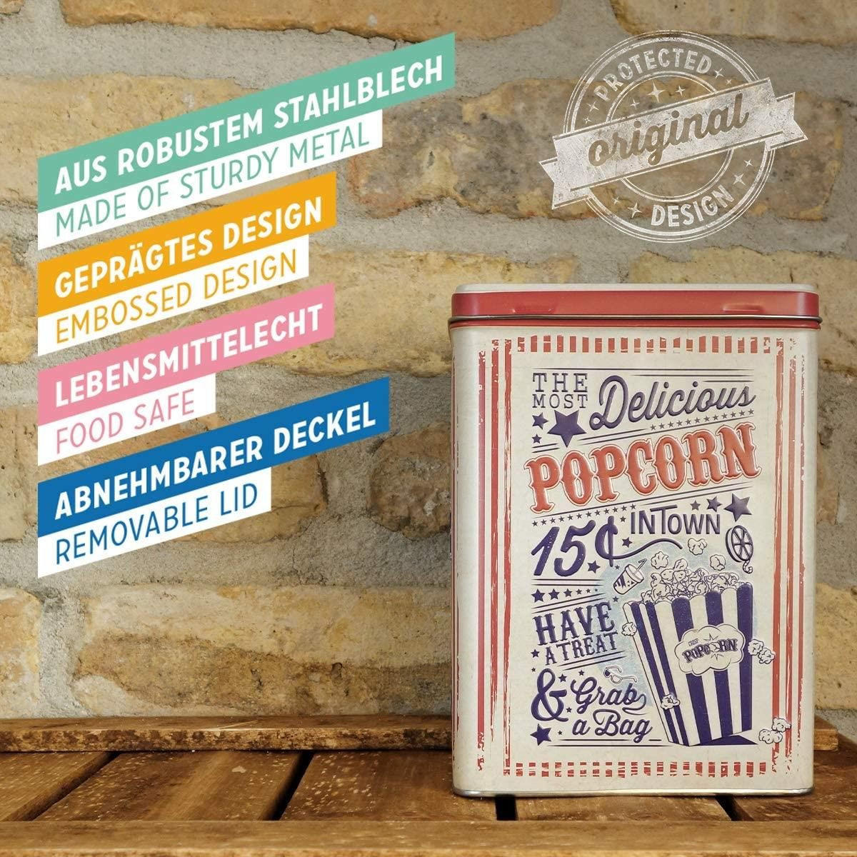 VORRATSDOSE L USA Popcorn - Multicolor, Metall (14/20/10cm) - Nostalgic-Art