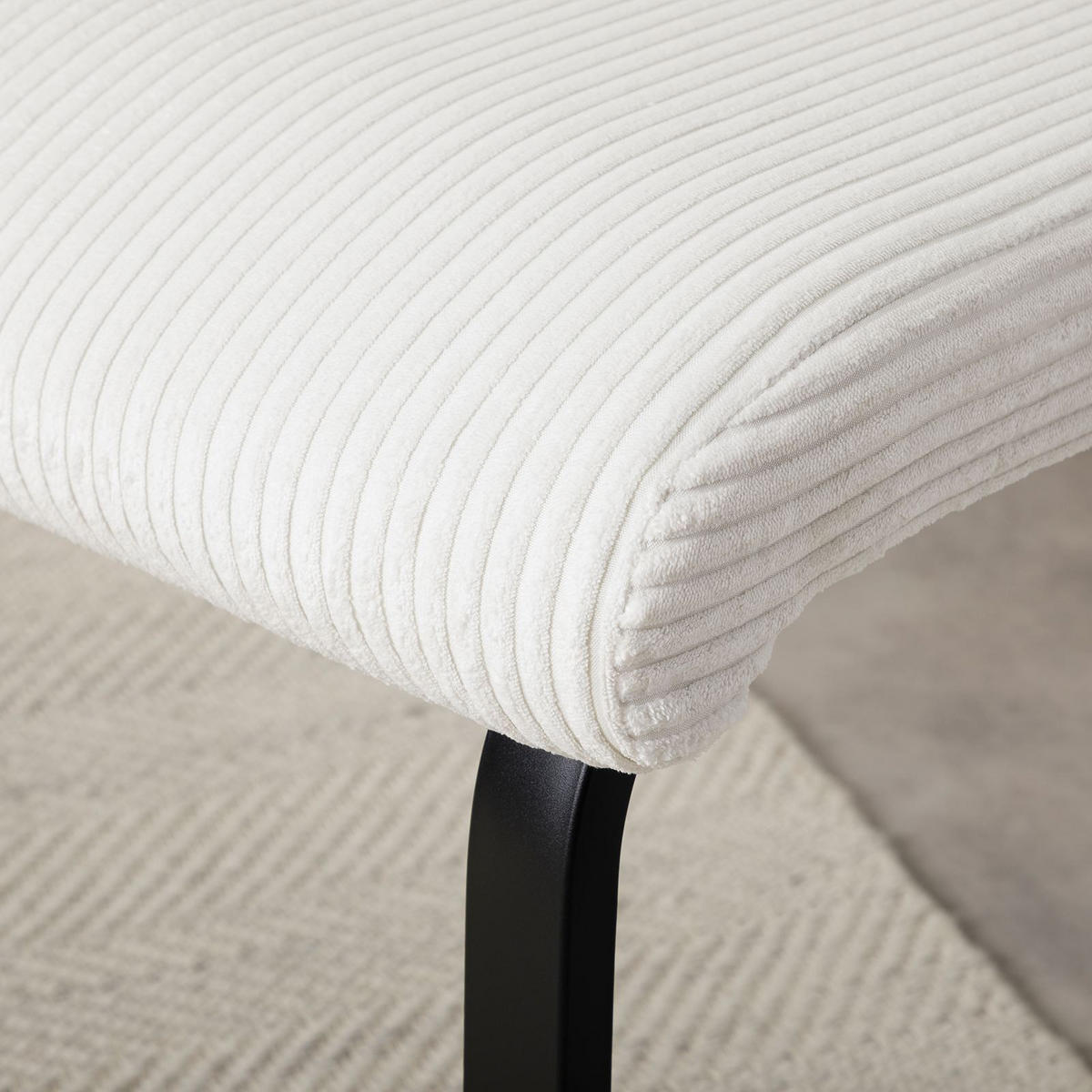 ESSZIMMERBANK MATESE - Weiß, Textil/Metall (135/88/58cm) - IDIMEX