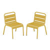 GARTENSTUHL für Kinder stapelbar 2er-Set - Metall - Senfgelb - POPAYAN von MYLIA - Gelb, Metall (43/55.5/39cm) - Vente-Unique
