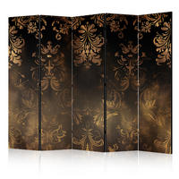 PARAVÁN Akustický 5-dielny 225x172 cm Barokové Ornamenty - hnedá, drevo/textil (225/172/3cm) - Muralo